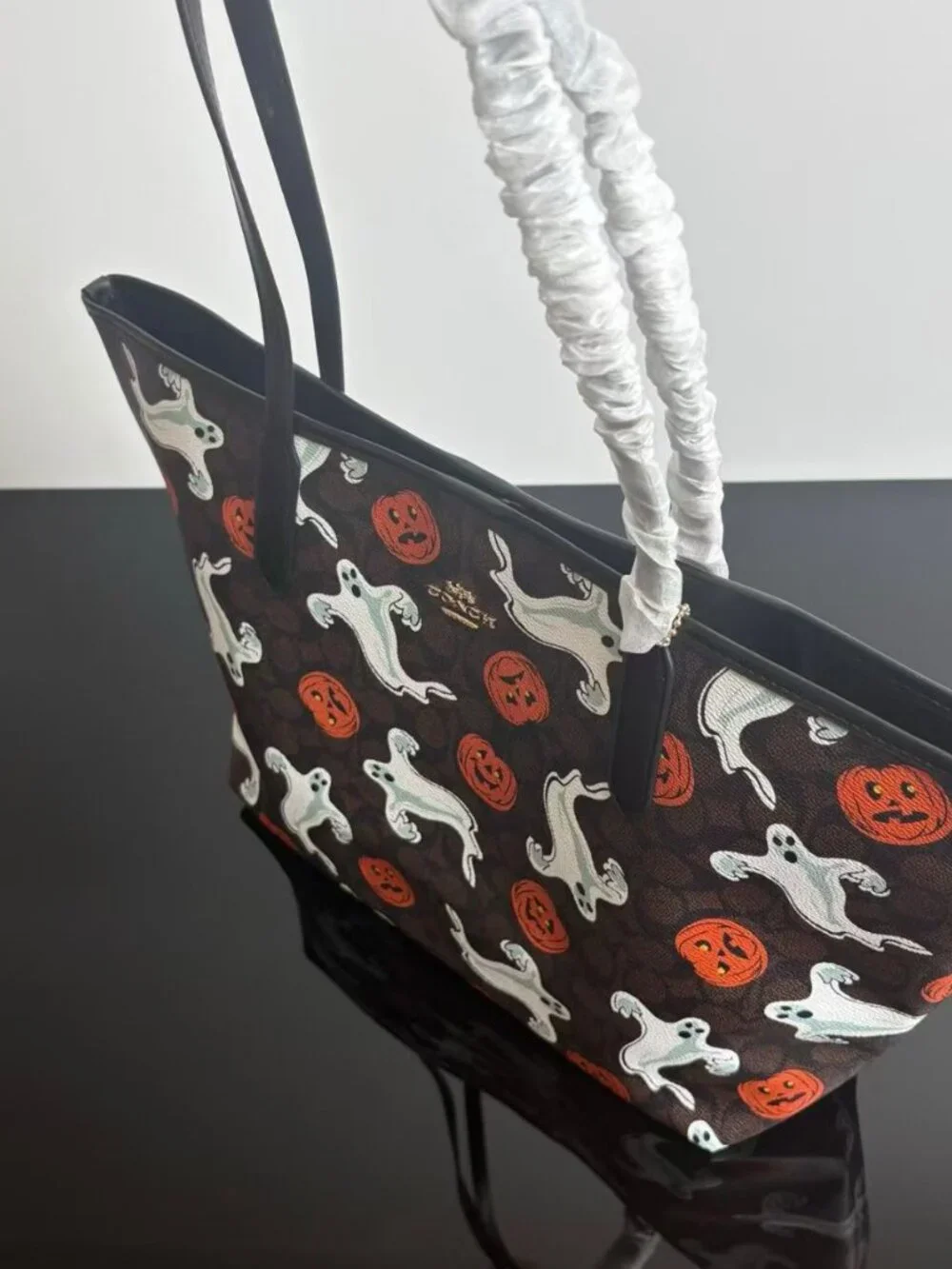 Coach Halloween Limited Edition Ghost Pumpkin Signature Tote Bag